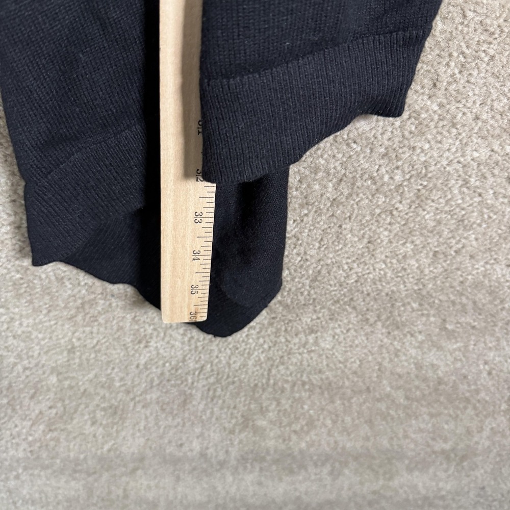 Talbots Sweater Vest Womens Large Black Open Front Draped Waterfall Knit - Picture 4 of 8